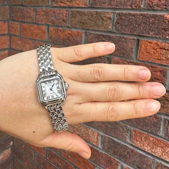 Panthere Classic Rectangle Stainless Steel Silver Watch - Picture 9 of 15